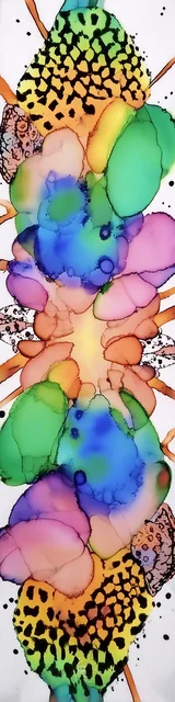 Free abstract bookmark featuring an explosive 80s design